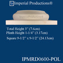 IPMRD0600-POL Tuscan Base Hole 6-1/2" ArchPolymer Pack of 2