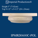 IPMRD0600C-POL Tuscan Capital - Hole 6-1/2" Each