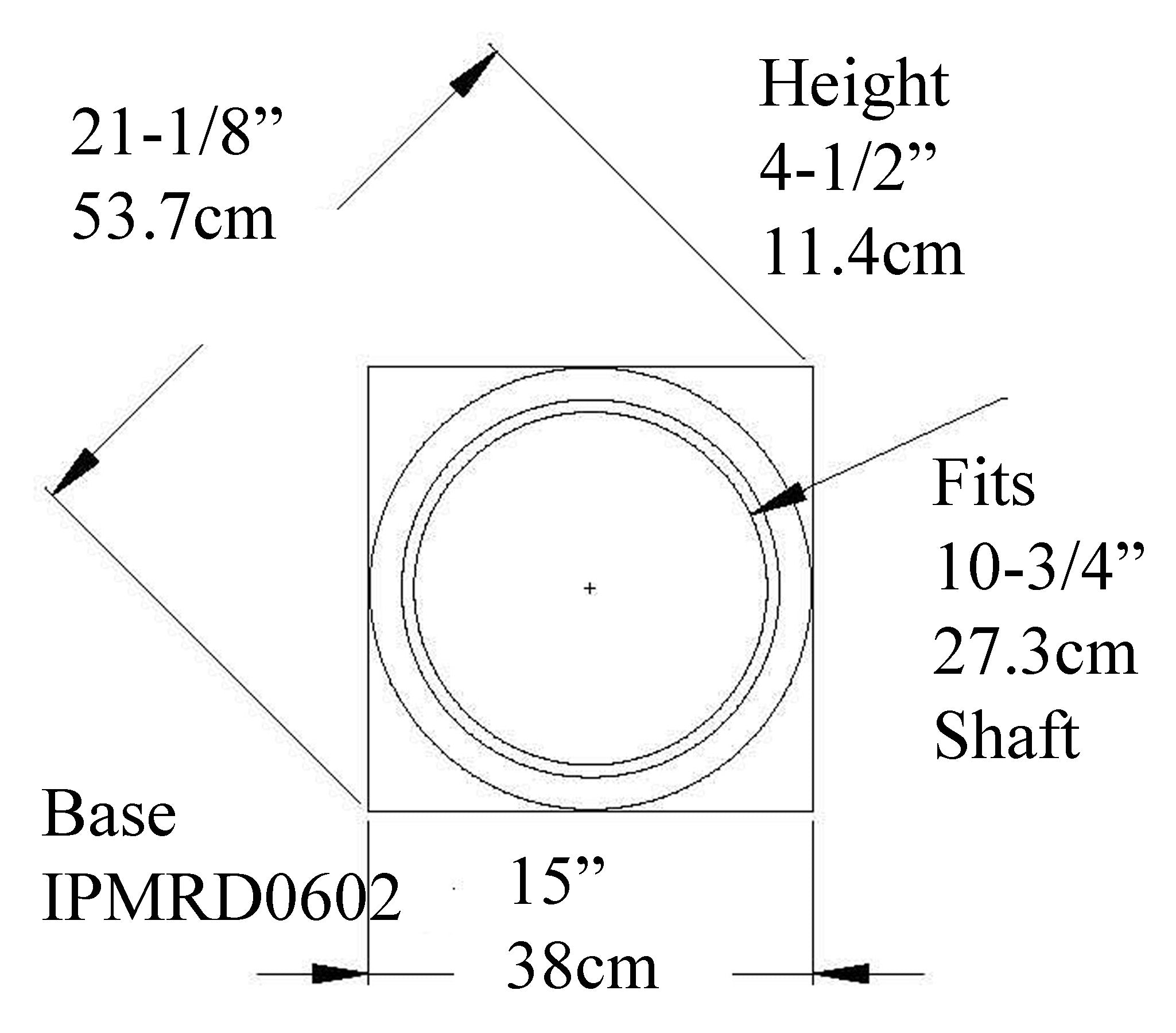 IPMRD0603B-POL-PK2 Tuscan Base - Hole 12-5/8" ArchPolymer Pack of 2
