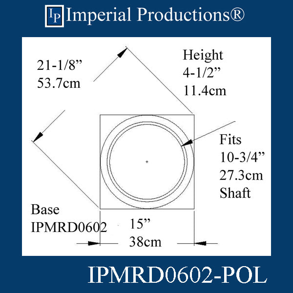 IPMRD0602B-POL-PK2 Tuscan Base Hole 10-3/4" ArchPolymer Pack of 2