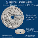 IPMRD8020-POL Medallion 23-1/2 inches ArchPolymer Each