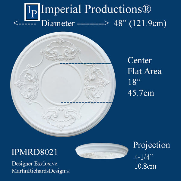 IPMRD8021-POL Victorian Medallion/Surface Mount Dome 48" ArchPolymer, Add to cart for shipping costs or Free Depot Pickup