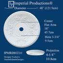 IPMRD8021H-POL Victorian Medallion 48" (121.9cm) ArchPolymer