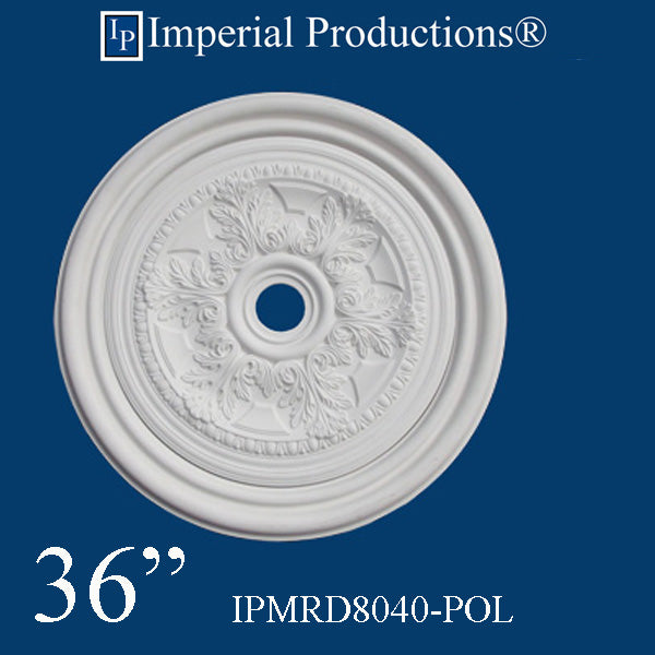 IPMRD8040-POL Acanthus Ceiling Medallion 36" ArchPolymer Each