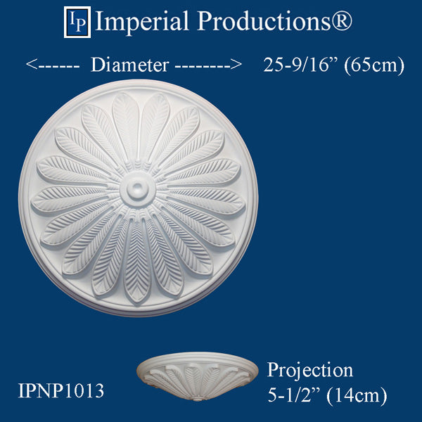 IPNP1013-POL Art Nouveau Medallion 25-9/16" (64.9cm) ArchPolymer, Add to Cart for Shipping or Free Depot Pickup