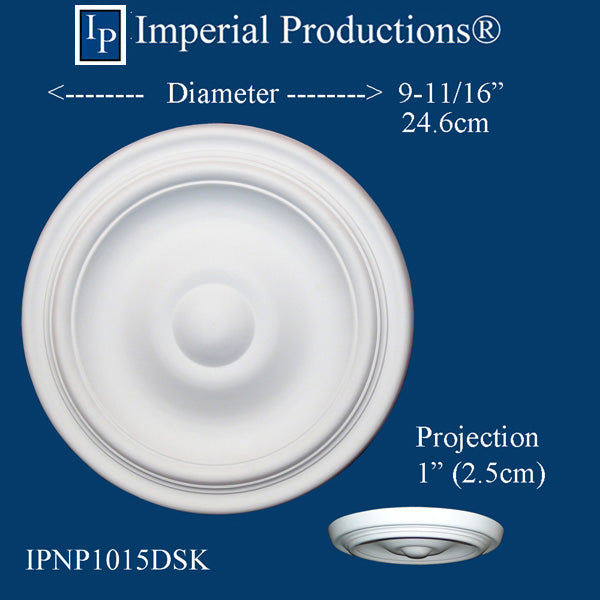 IPNP1015-POL Colonial Medallion 9-11/16" (24.6cm) ArchPolymer, Add to Cart for Shipping or Free Depot Pickup