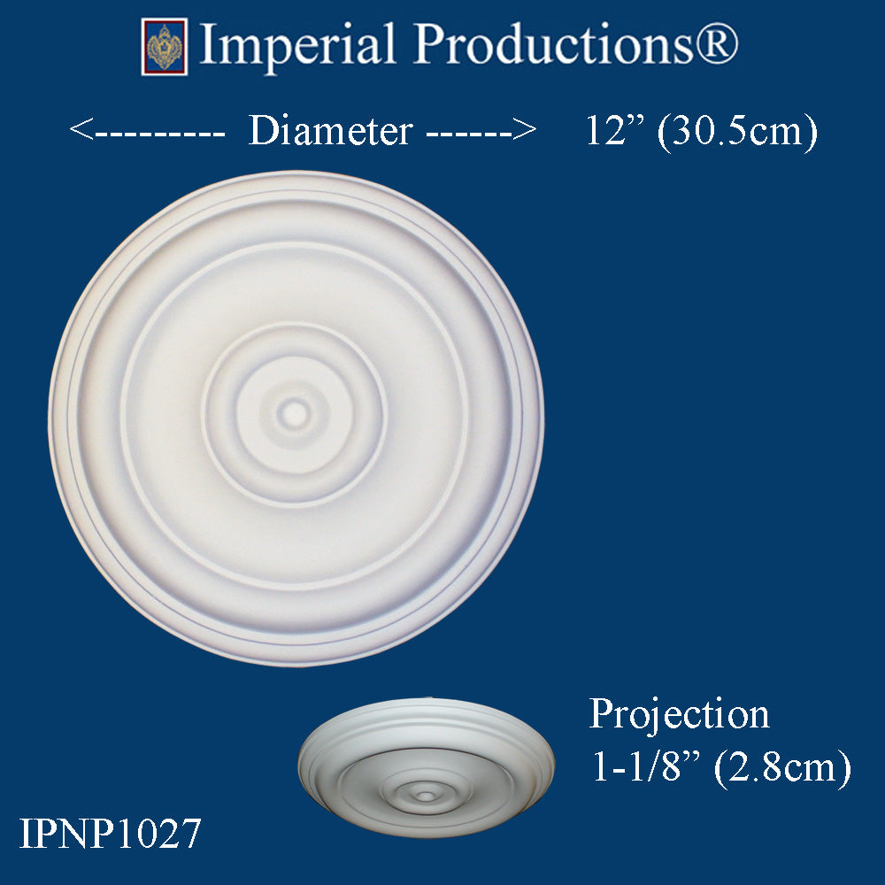 IPNP1027-POL Art Deco Medallion 12" (30.48cm) ArchPolymer, Add to Cart for Shipping or Free Depot Pickkup