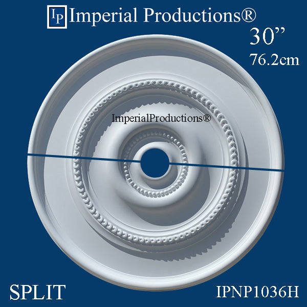 IPNP1036H-SPLIT-POL Ceiling Medallion with Kit 30" (76.2cm) ArchPolymer