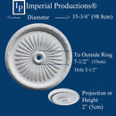 IPNP1052H-POL Federal Medallion 35-3/4" (90.8cm) ArchPolymer
