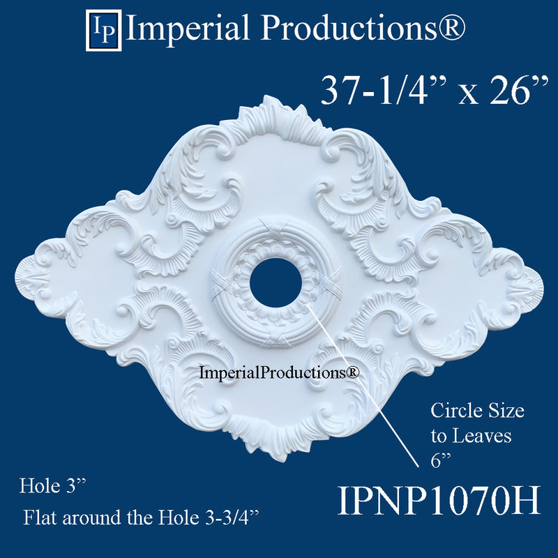 IPNP1070H-POL Ceiling Medallion 37-1/4" x 26" (94.6 x 66cm) Each