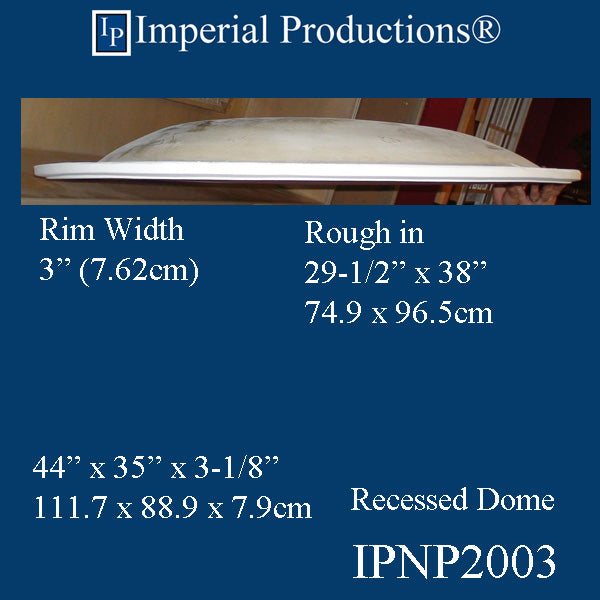IPNP2003-POL Recessed Oval Dome 44" x 35" ArchPolymer