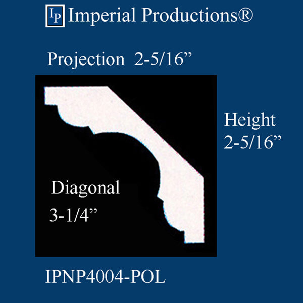 IPNP4004-POL-PK5 Art Deco Crown 2-5/16" High Pack of 5
