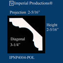 IPNP4004-POL-PK5 Art Deco Crown 2-5/16" High Pack of 5