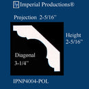 IPNP4004-POL-PK1 Art Deco Crown 2-5/16" High ArchPolymer Pack 1