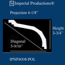 IPNP4008-POL-PK1 Modern Smooth Crown 3-3/4" High, Pack of 1