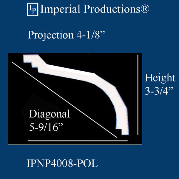 IPNP4008-POL-PK6 Modern Crown Diagonal 5-9/16" Pack of 6