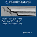 IPJP4017-POL-PK4 Classic Crown 8-3/8" High, 10" projection, Each Pack 72" x 2, ArchPolymer, Total 48 Feet