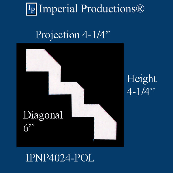 IPNP4024-POL-PK1 Length Crown Diagonal 6" ArchPolymer, Sold Each