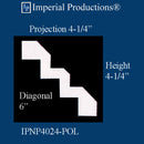 IPNP4024-POL-PK6 Length Crown Diagonal 6" ArchPolymer, Pack of 6