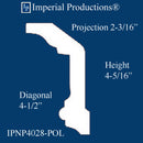 IPNP4028-POL-PK1  Crown Diagonal 4-1/2" ArchPolymer, Pack Each