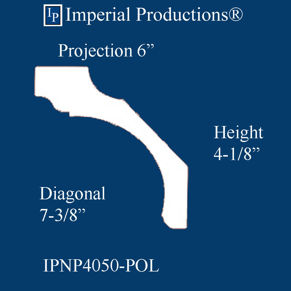 IPNP4050-POL-PK1 Smooth Modern Crown 3-9/16" High, Pack Each