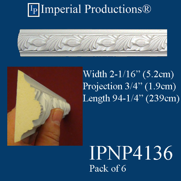 IPNP4136-POL-PK6 Panel Mold Width 2-1/16 inch - 94-1/4 Inches Pack of 6