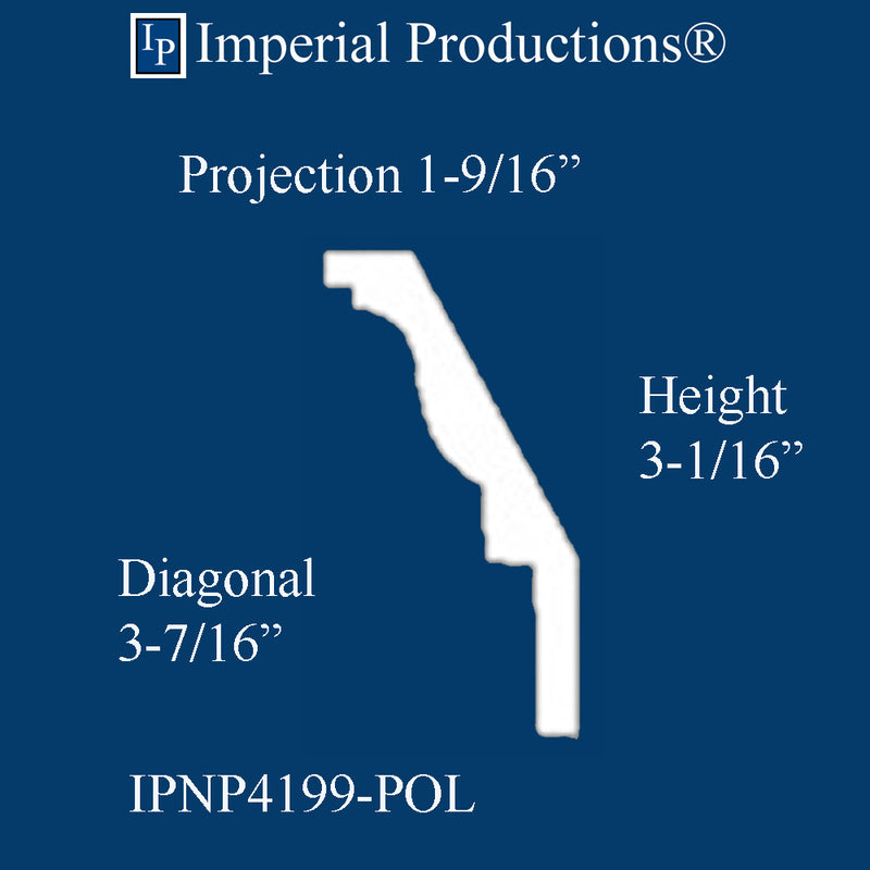 IPNP4199-POL-PK6 Classical Crown Egg Dart 3-1/16" High Pack of 6