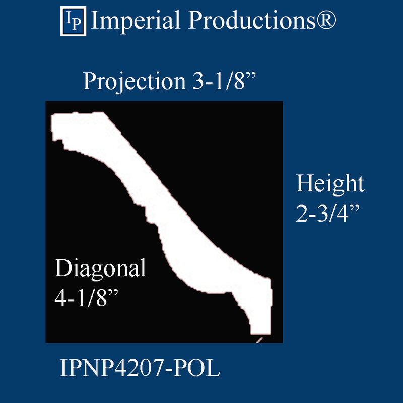 IPNP4207-POL-PK6 Classical Crown Egg Dart 2-3/4" High Pack of 6