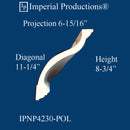 IPNP4230-POL-PK1 Length Crown Diagonal 11-1/4" ArchPolymer, Pack Each