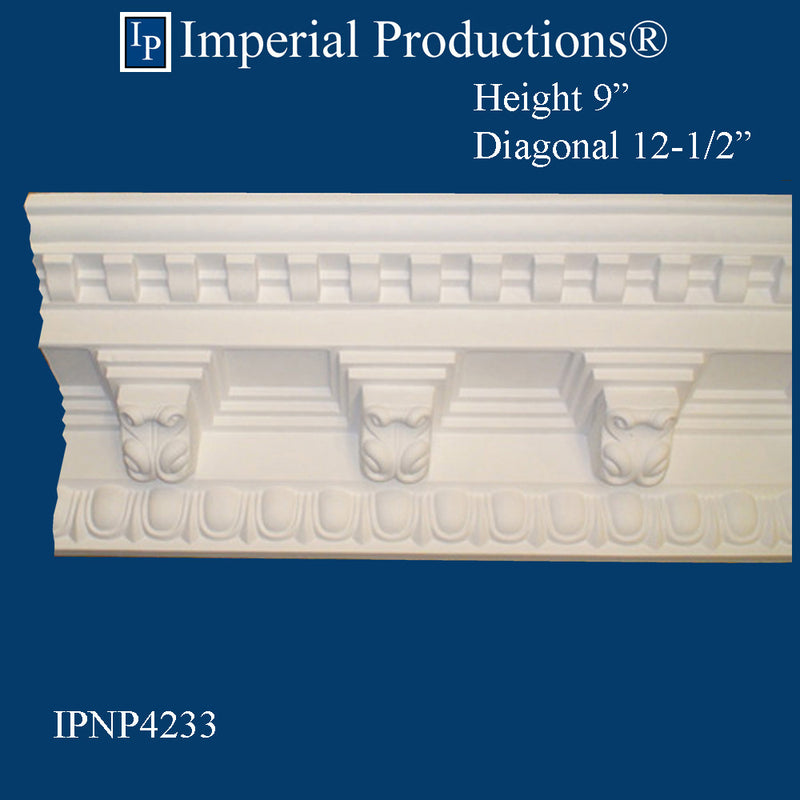 IPNP4233-POL-PK1 Modillion Crown 9" High, ArchPolymer - Pack of 1