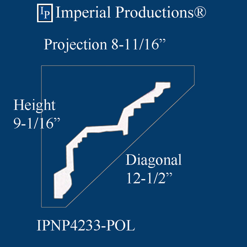 IPNP4233-POL-PK1 Modillion Crown 9" High, ArchPolymer - Pack of 1