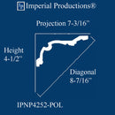 IPNP4252-POL-PK6 Art Nouveau Crown 4-1/2" High sold pack 6 (Sale US$6.87 / FT)