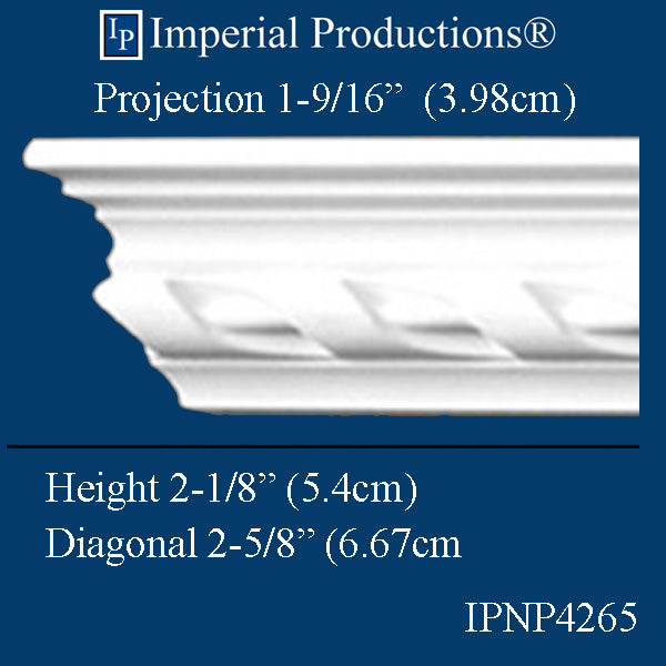 IPNP4265-POL-PK6 Art Nouveau Crown 2-1/8" high x 1-9/16 deep Pack of 6