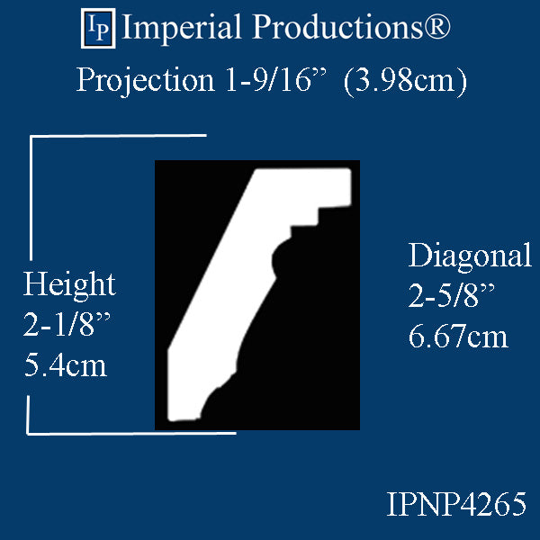 IPNP4265-POL-PK6 Art Nouveau Crown 2-1/8" high x 1-9/16 deep Pack of 6