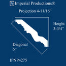 IPNP4275-POL-PK6 Crown 3-3/4" High, Pack 6