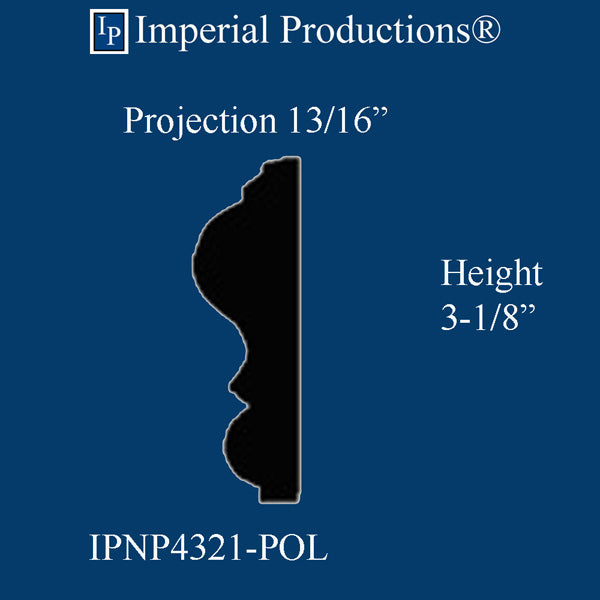 IPNP4321-POL-PK6 Casing Width 3-1/8", Projection 13/16" Length 94-1/4 Inches Pack of 6