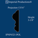 IPNP4321-POL-PK1 Casing Width 3-1/8", Projection 13/16" Length 94-1/4 Inches sold each