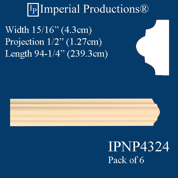 IPNP4324-POL-PK6 Panel Mold Width 15/16 inch - 94-1/4 Inches - pack of 6
