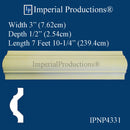 IPNP4331-POL-PK6 Casing Width 3", Projection 1/2" Length 94-1/4 Pack of 6