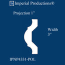 IPNP4331-POL-PK6 Casing Width 3", Projection 1/2" Length 94-1/4 Pack of 6