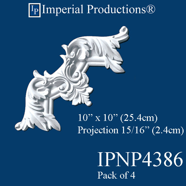 IPNP4386-POL-PK4 Corner Fits IPNP4309, 10" x 10" ArchPolymer Pack of 4