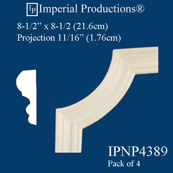 IPNP4389-POL-PK4 Corner 8-7/8" x 8-7/8" ArchPolymer Pack of 4 matches IPNP4309