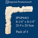 IPNP4401-POL-PK4 Panel Mold Corner 8-1/4" x 8-1/4", Pack of 4, Matches IPNP4317