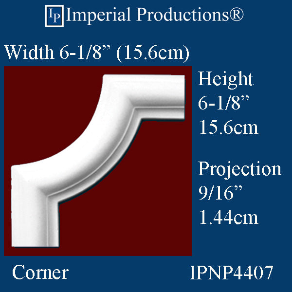 IPNP4407-POL-PK4 Panel Mold Corner 6-1/8" x 6-1/8" matches IPNP4317