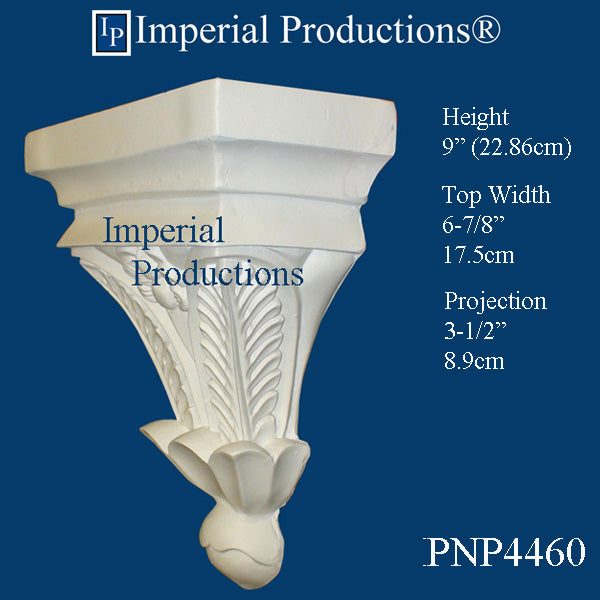 IPNP4460-POL Acanthus Style Corbel 9" high ArchPolymer