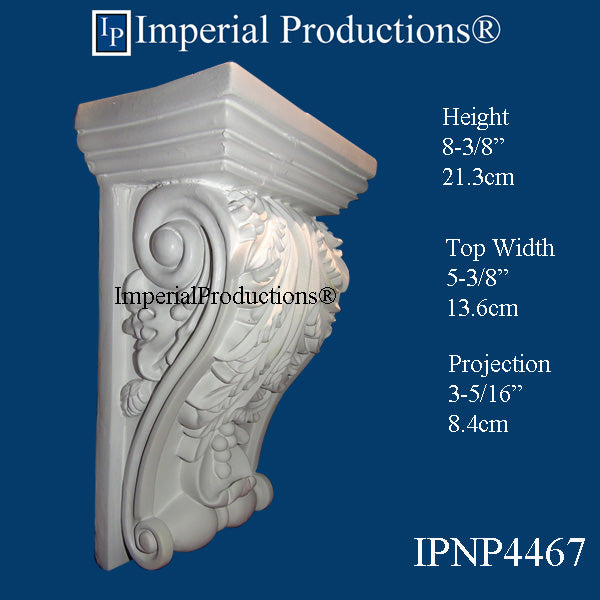 IPNP4467-POL Acanthus Style Corbel 8-3/8" high ArchPolymer
