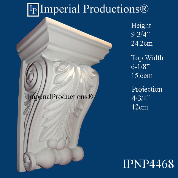 IPNP4468-POL Acanthus Style Corbel 9-3/4" high ArchPolymer
