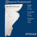 IPNP4468-POL Acanthus Style Corbel 9-3/4" high ArchPolymer