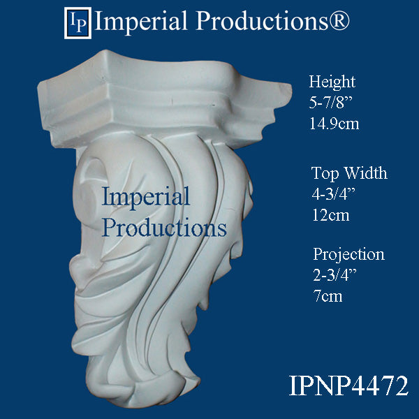 IPNP4472-POL Acanthus Style Corbel 5-7/8" high ArchPolymer