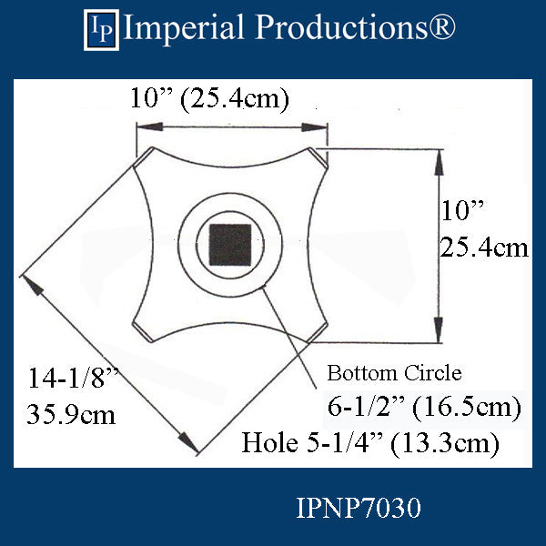 IPNP7030-POL Roman Corinthian Capital Bottom Circle 6-1/4", Sold in Packs of 2